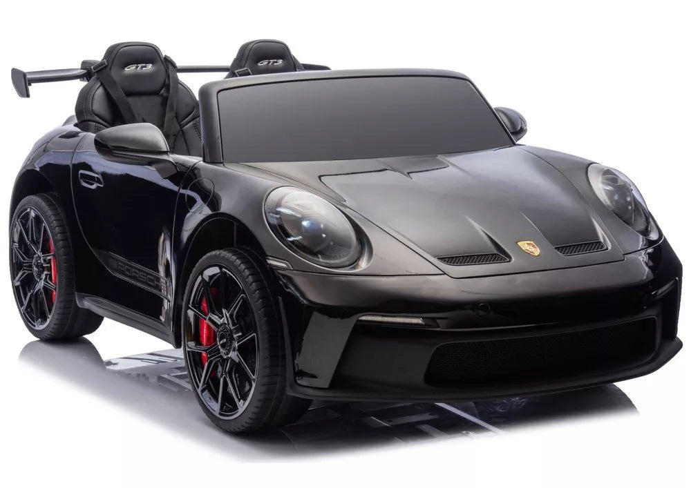 DK‑P911 Porsche GT3 juodos spalvos akumuliatorinis automobilis vaikams